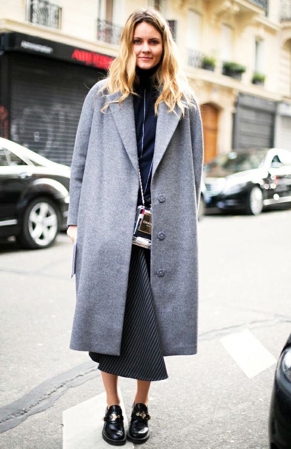 С чем носить серое пальто: 10 стильных нарядов