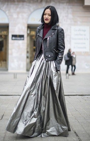 Идея для праздника: юбка из металлизированной ткани