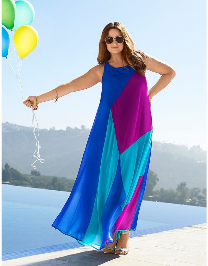 Идея для праздника: платье в стиле color blocking