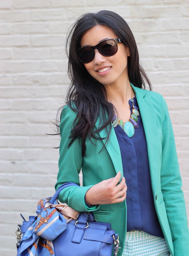 Модное сочетание: зеленый плюс синий