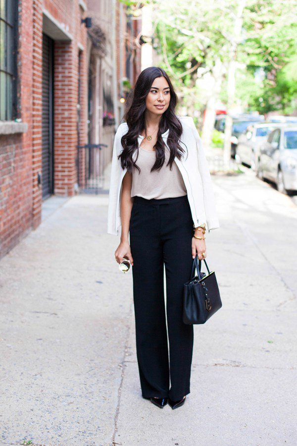Черные брюки-клеш: 11 стильных образов