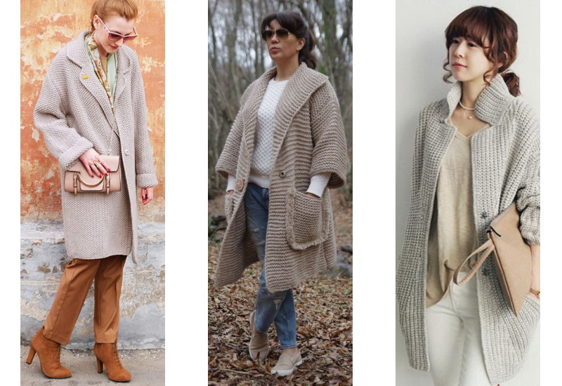 Вязаное пальто - достойная альтернатива на осень и весну