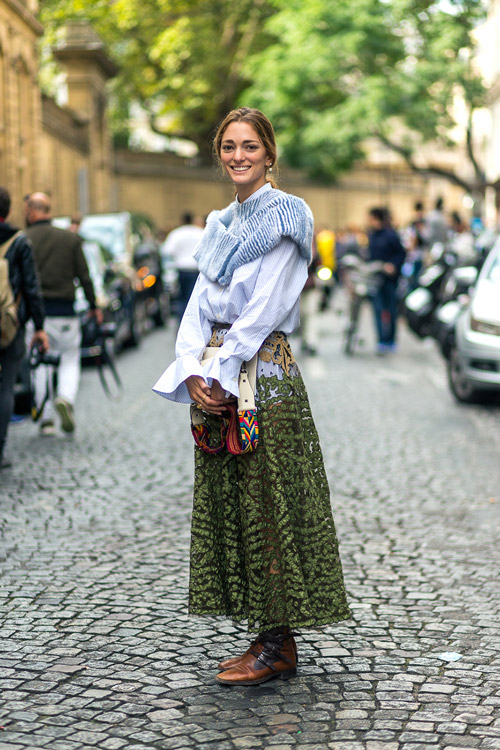Уличная мода в Париже, весна 2017