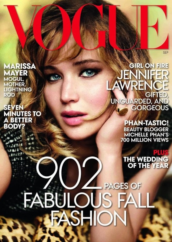 Jennifer Lawrence for American Vogue by Mario Testino