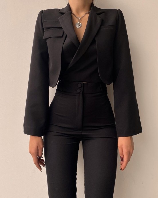 Элегантные total black образы