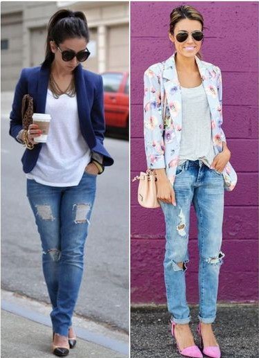 Модные образы с джинсами.