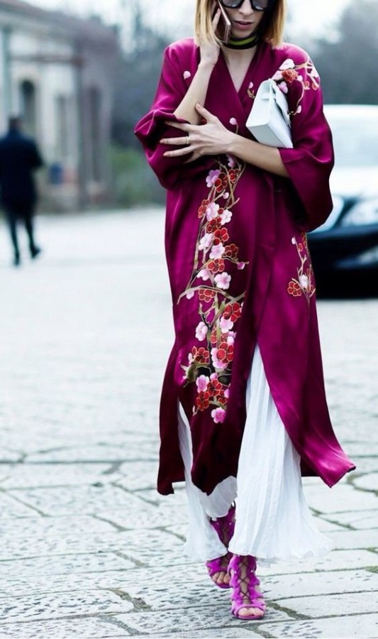 Интересные сочетания с кимоно.