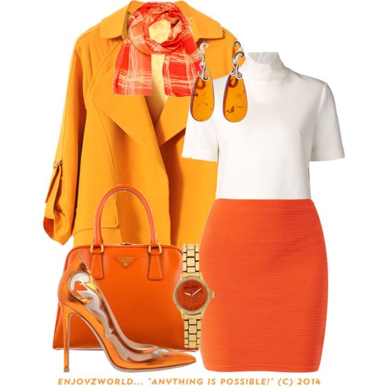 С чем носить оранжевый