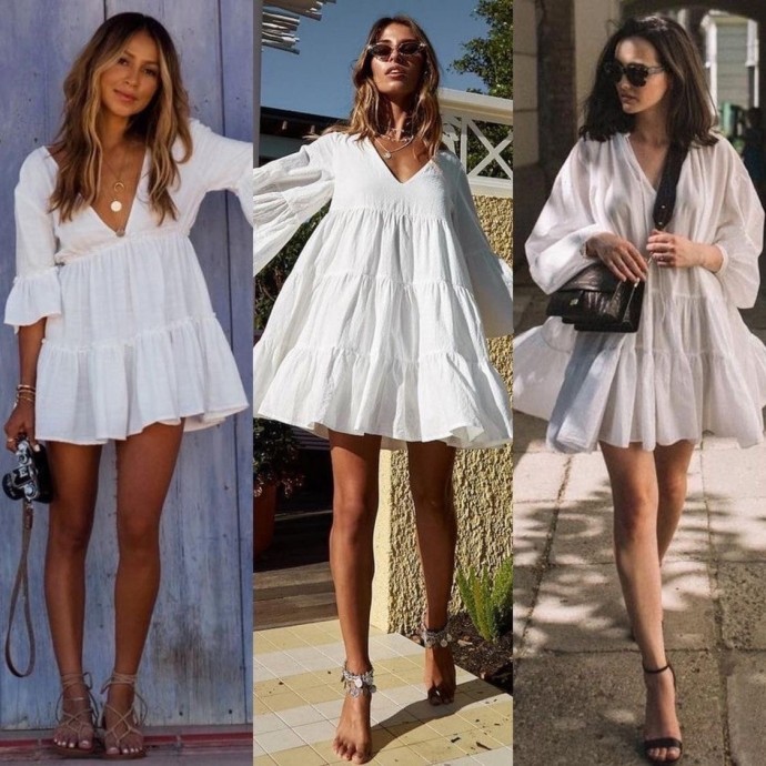 Красивые модели белых платьев