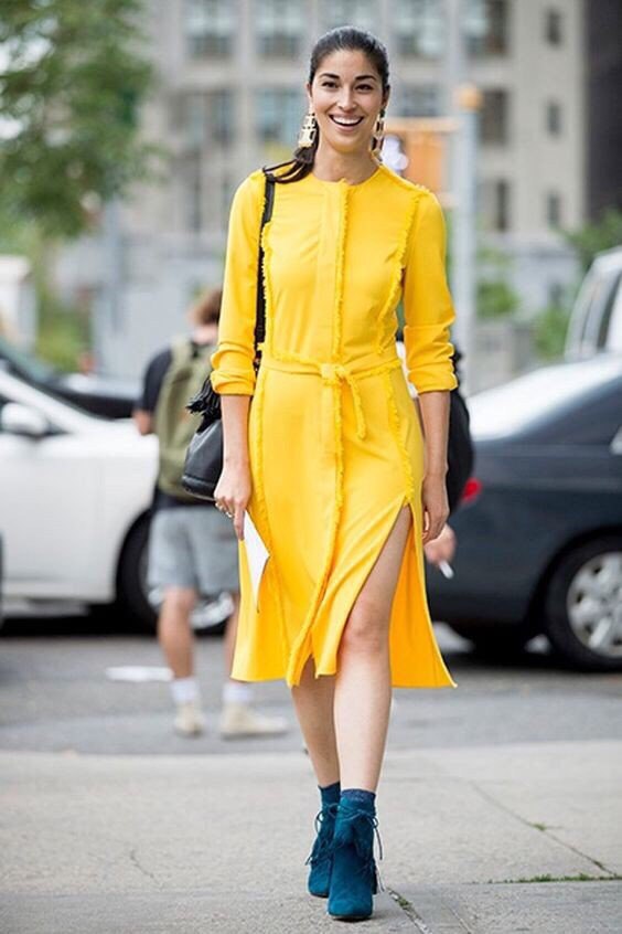 Образы с желтыми платьями