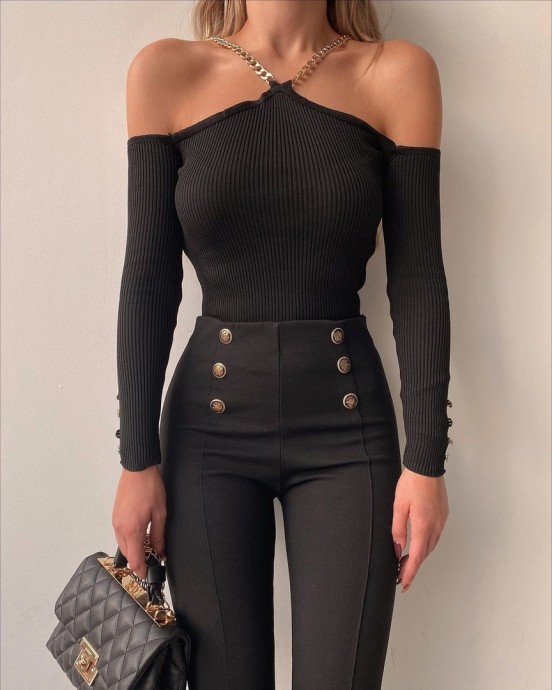 Элегантные total black образы