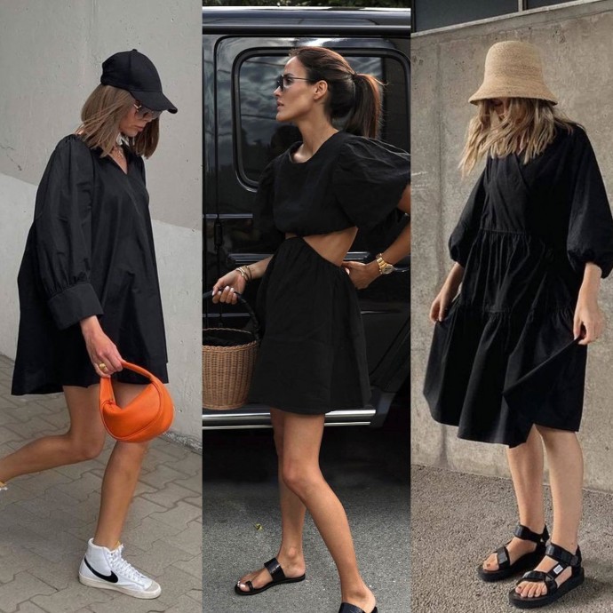 Черное платье летом