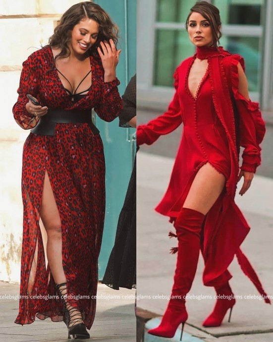 Яркие оттенки красного цвета в нарядах знаменитостей и моделей