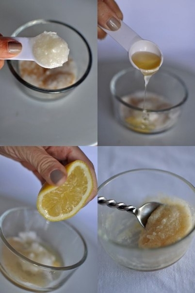 Скраб для губ с лимоном и медом.