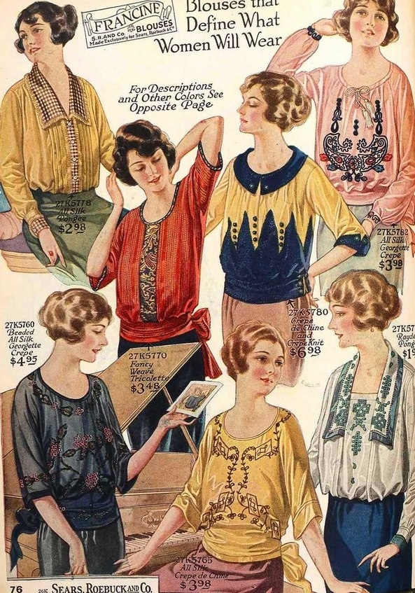 Страницы американских каталогов модной одежды первой половины 1920-х годов.