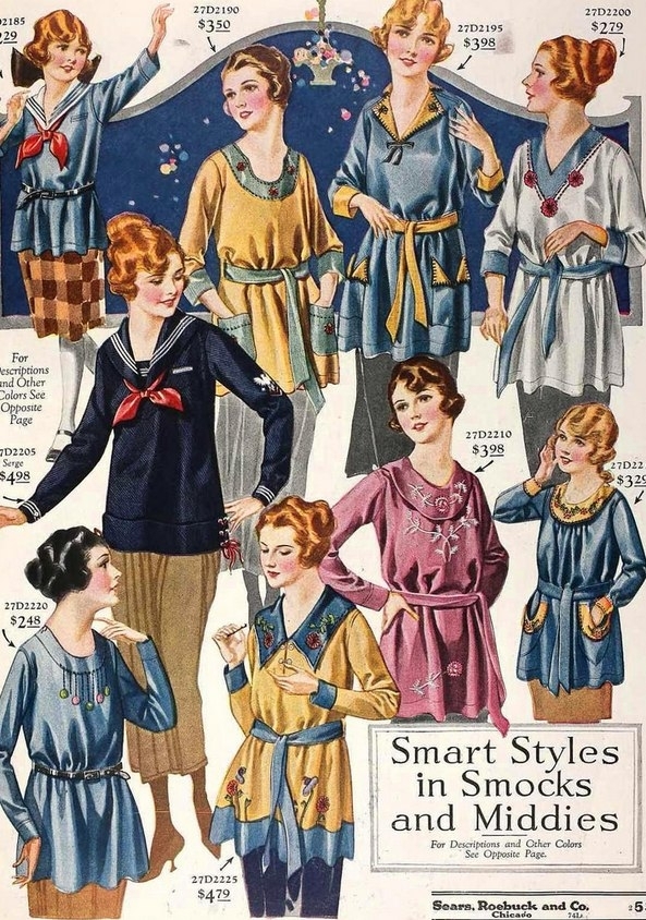 Страницы американских каталогов модной одежды первой половины 1920-х годов.