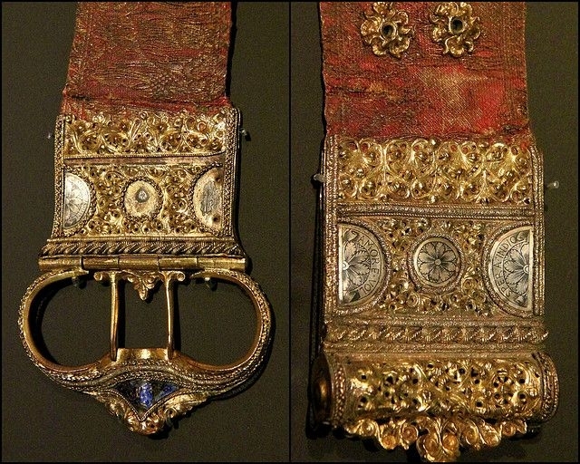 Серебряная пряжка с позолотой. Италия, 1450-1500 гг.