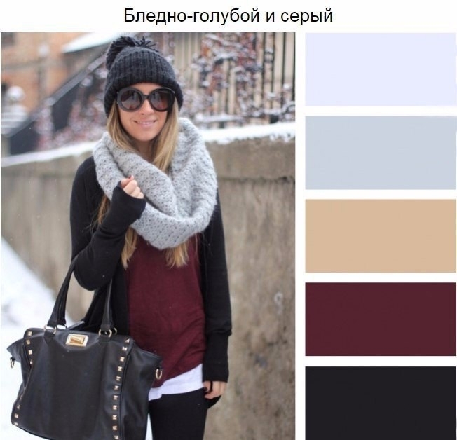 Сочетания цветов для шапок и шарфов.