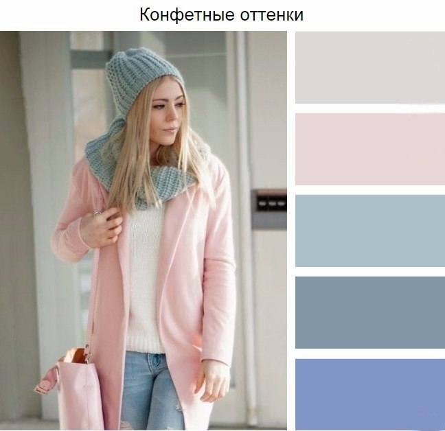 Сочетания цветов для шапок и шарфов.
