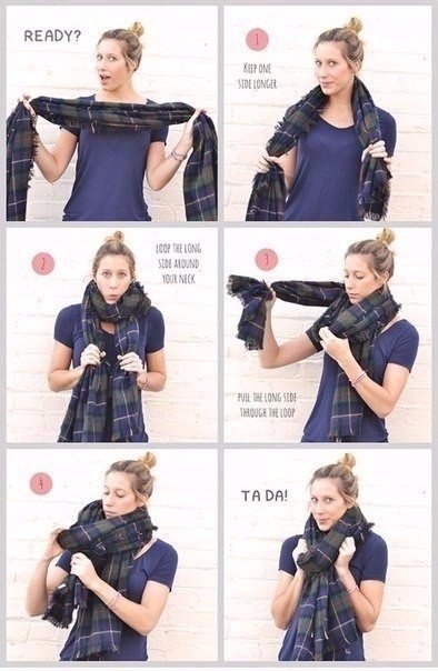 10 идей: Как носить большие шарфы.