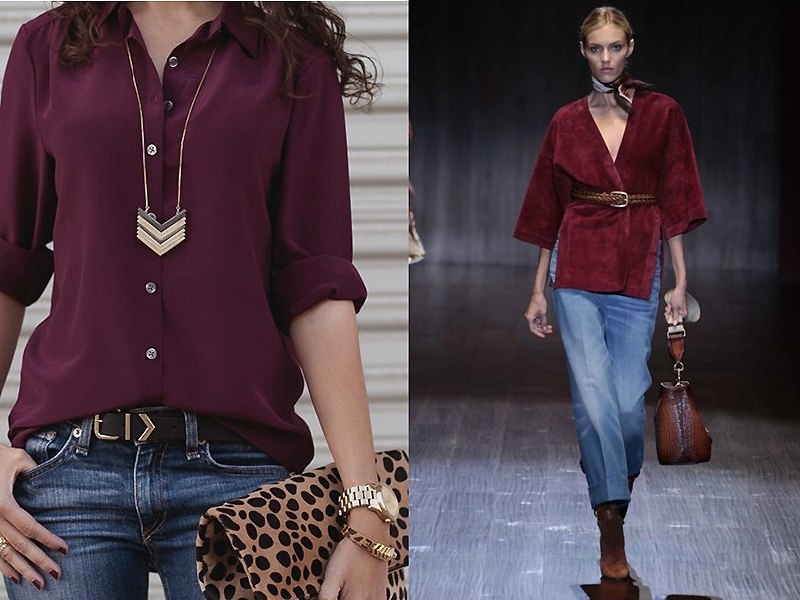 Загадочная и привлекательная блузка цвета марсала быстро завоевала мировые подиумы, а заодно и сердц