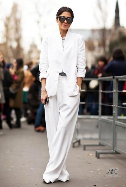 Total white look.
