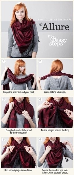 Как красиво и оригинально повязать шарф или платок.