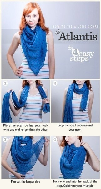 Как красиво и оригинально повязать шарф или платок.