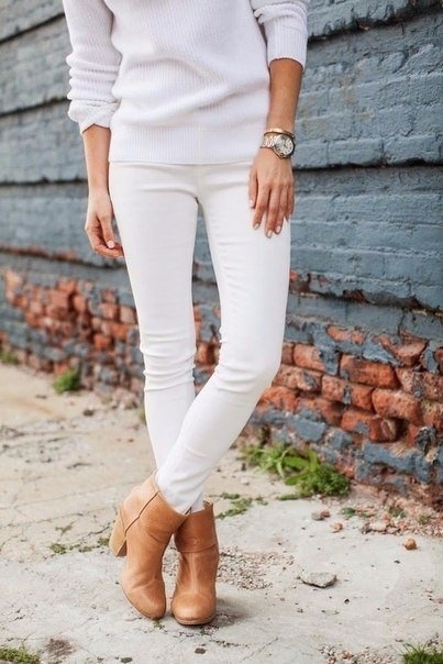 Образы с белыми брюками.