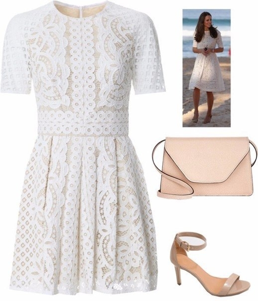 Образы с белым кружевным платьем.