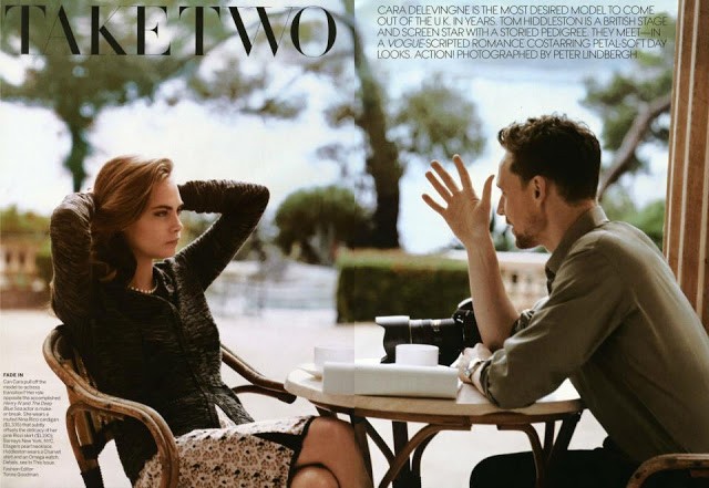 Cara Delevingne & Tom Hiddleston for Vogue US Peter Lindbergh