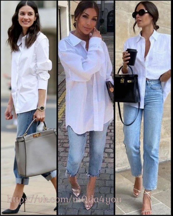 Примеры образов с белой рубашкой/блузкой