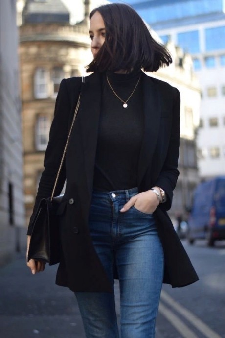 Стильные образы с чёрным пиджаком