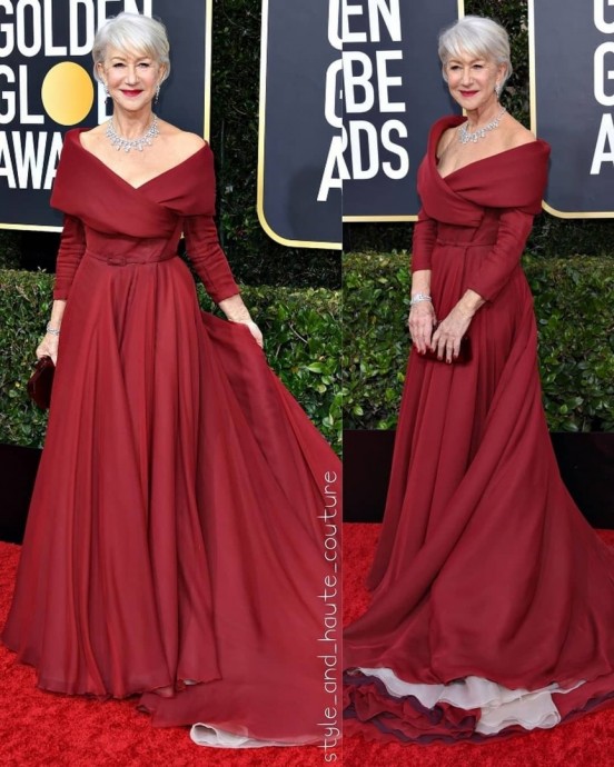 Великолепная актриса Хелен Миррен просто поражает порой своими образами для красной ковровой дорожки