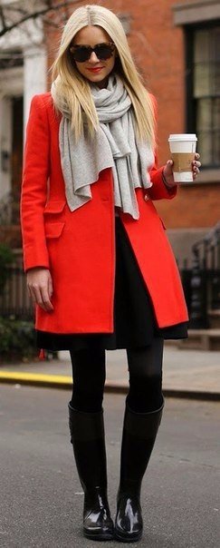Look! Красное пальто в образах!