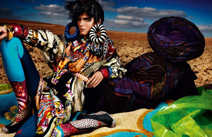 Carmen Kass for VOGUE UK by Mario Testino