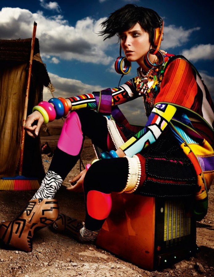 Carmen Kass for VOGUE UK by Mario Testino