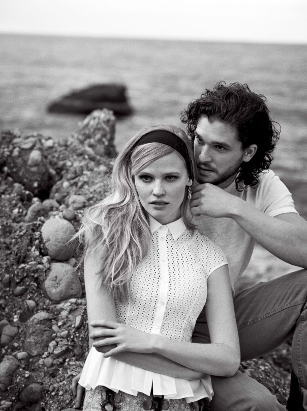 Lara Stone & Kit Harington by Peter Lindbergh