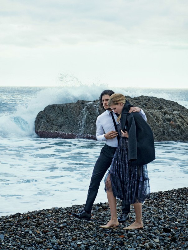 Lara Stone & Kit Harington by Peter Lindbergh