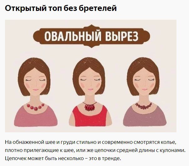 Как правильно подобрать украшение под вырез.