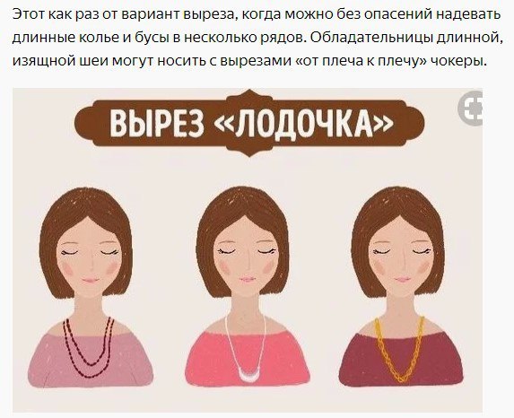 Как правильно подобрать украшение под вырез.