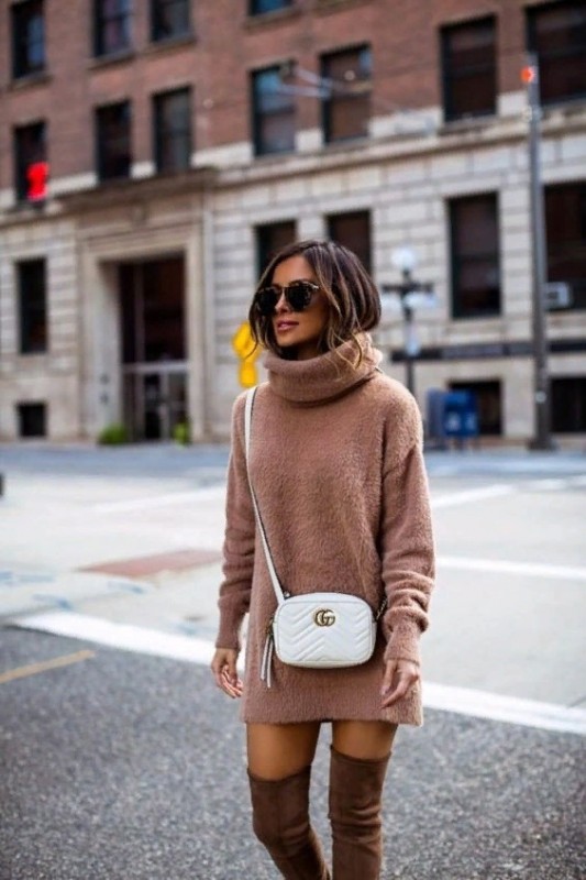 Платье-свитер в холодное время года — стильно и уютно