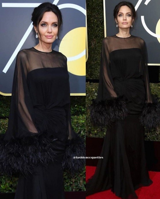 Анджелина Джоли и ее выходы в черных платьях
