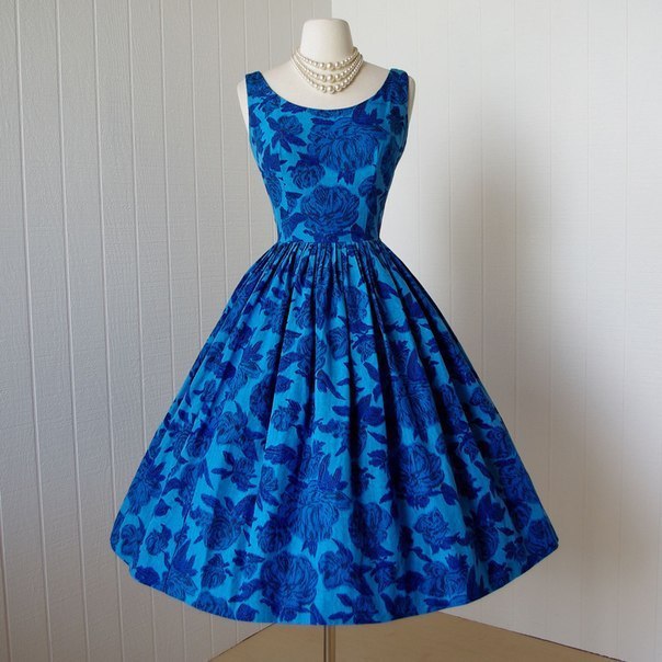 Темно-синие винтажные платья
