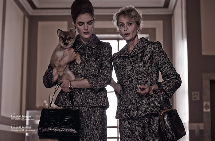 Hilary Rhoda and Lauren Hutton are photographed by Mariano Vivanco