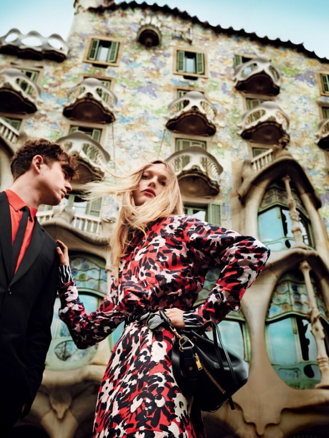 Sasha Pivovarova & James Blake for Vogue US by Mario Testino