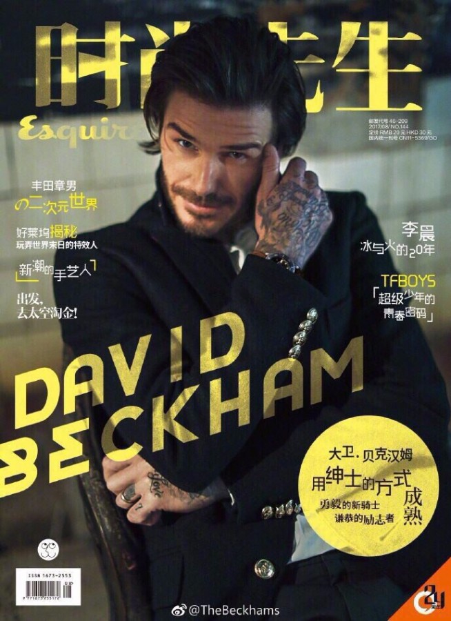 David Beckham for Esquire, August 2017