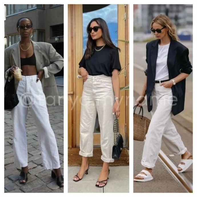 Белые джинсы и брюки незаменимы летом