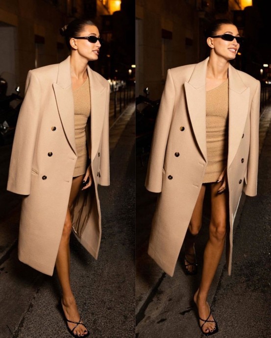 Роскошная модель Хейли Бибер в стильных нарядах на Парижской неделе моды
