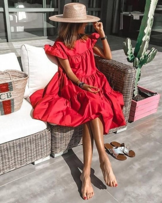 Платья красного цвета для лета